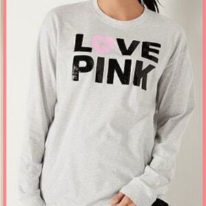 VS PINK gray Long Sleeve Shirt size xl
